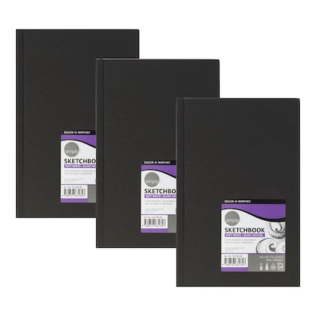 Daler-Rowney Simply Sketchbook, Soft White, Hardbound, 80 Sheet, 5.5x8.5 inch, 3PK D481500508