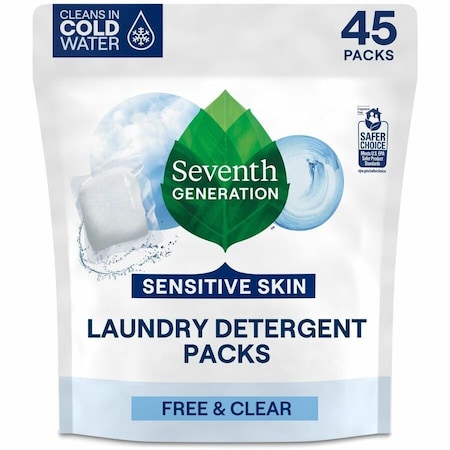 Seventh Generation Laundry Detergent, 31.7 oz Pack, Powder, Unscented, 45 PK 22977
