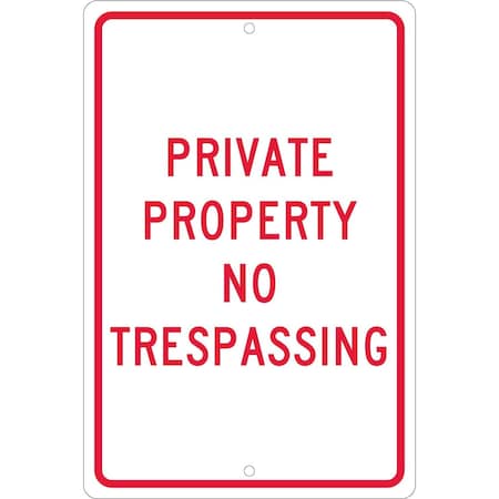 Nmc Private Property No Trespassing Sign, TM59H TM59H