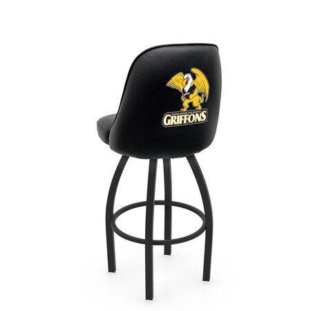 Holland Bar Stool Co Logo Grizzly Missouri Western State 36 in. Swivel Bar Stool with Black Wrinkle Finish L048