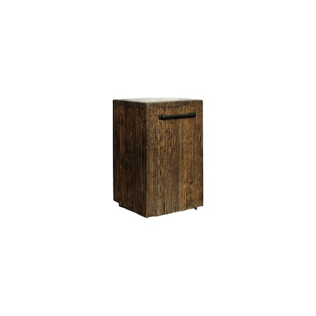 Homeroots 24" Natural And Smoky Black Distressed Reclaimed Wood Square Block End Table 716348