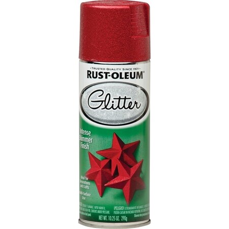 Rust-Oleum Glitter Spray Paint, Shimmer, Red, 10.25 oz, Can 268045
