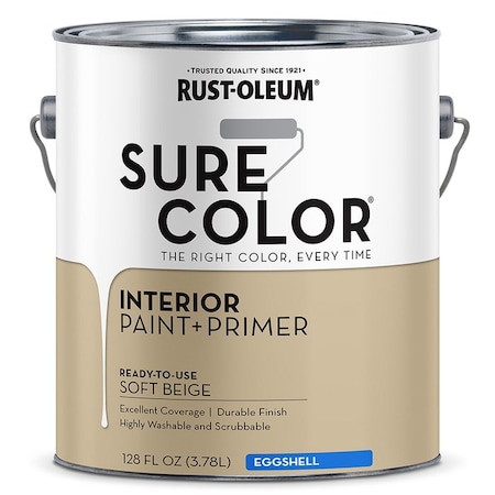 Sure Color Gal Rust-Oleum Soft Beige Interior Paint + Primer, Eggshell 380222
