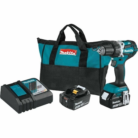Makita 18V LXT Drill Kit, 1/2 in, 18 V DC, Battery Included Cordless Drill XFD12T