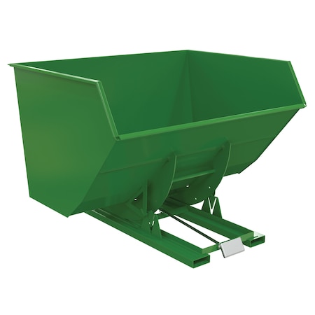 Vestil Steel Heavy Duty Self Dumping Hopper 5 Cubic Yard 6000 Lb. Capacity Green D-500-HD-GRN-T