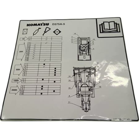 Komatsu PLATE, KOMATSU OEM 195-98-27140 195-98-27140