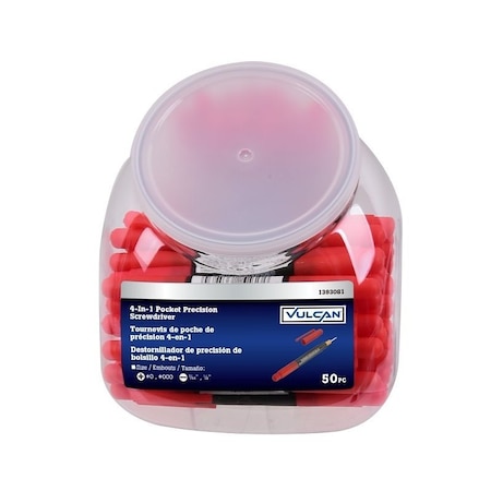 Vulcan 4-in-1 Screwdriver Pocket Set, 5-1/4 in OAL JLW714401