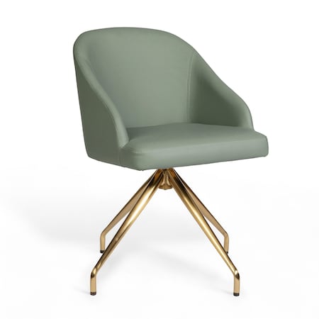 Martha Stewart Sora Upholstered Stationary Office Chair in Sage/Polished Brass CH-222119-SG-GLD-MS