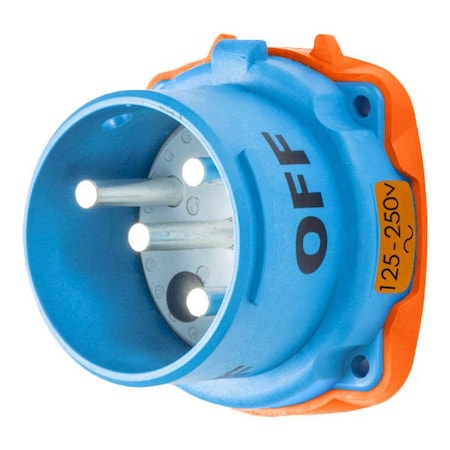Meltric DR100 INLET POLY BLUE SIZE 4 TYPE 4X IP 69 2P+N+G 100 A 125/250 VAC 60 Hz NO AUX 31-68176-K07
