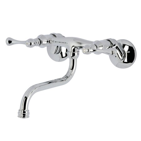 Kingston Brass Double-Handle Wall Mount Bathroom Faucet, Polished Chrome KS316C