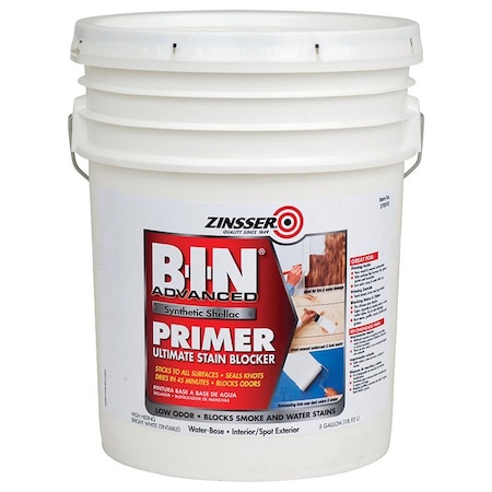 Zinsser B-I-N 5 Gal Zinsser White Zinsser, B-I-N Advanced Synthetic Shellac Primer 270978