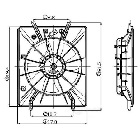 Global Parts Distributors Electric Cooling Fan Assembly 2811299