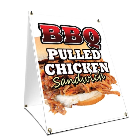 Signmission Bbq Pulled Chicken Sandwich, 24 Inch x 18 Inch A-frame Yard Sign, Plastic Sign SBC-1824-Bbq Pulled Chicken Sandwich