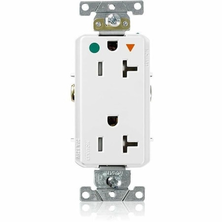 Leviton Plugs&Rcptcls, 20A, 125VAC, Wht, PBT, PK1 DT830-IGW