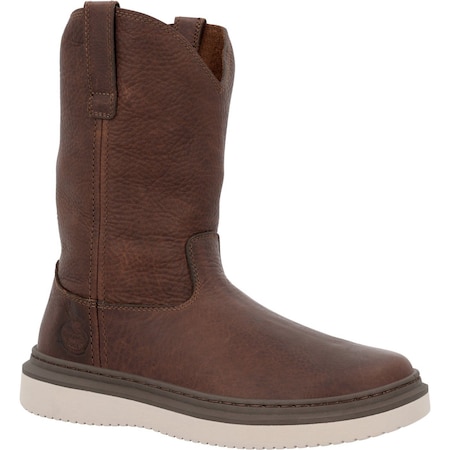 Georgia Boot Wedge Superlyte Chelsea Work Boot, Soggy Brown, Size 7.5 GB00743