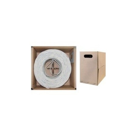Cable Wholesale Bulk Cat6 White Ethernet Cable, Solid, UTP (Unshielded Twisted Pair), Pullbox, 500 foot 10X8-091TF