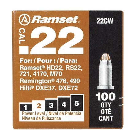 Ramset 0.22 in. D Steel Powder Loads, 100PK 00594