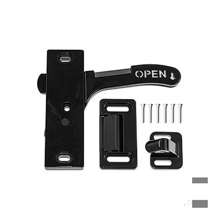 Rv Designer SCREEN DOOR LATCH, BLACK - AMERIMAX - RIGHT HAND E285