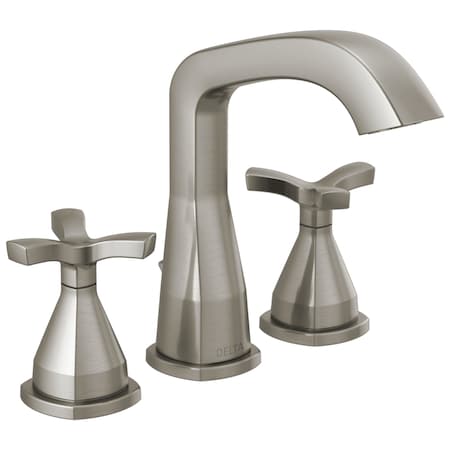 Delta Stryke Two Handle Widespread Bathroom Faucet, 5.88 in, Lumicoat Stainless 357766-SS-PR-MPU-DST