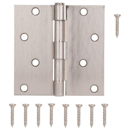 Prosource Square Corner Door Hinge, Steel, Satin Nickel, Loose Pin, 180 deg Range of Motion 20339SNX