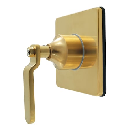 Kingston Brass Single-Handle Six-Way Diverter Valve with Square Trim Kit, Brushed Brass KS4047KL