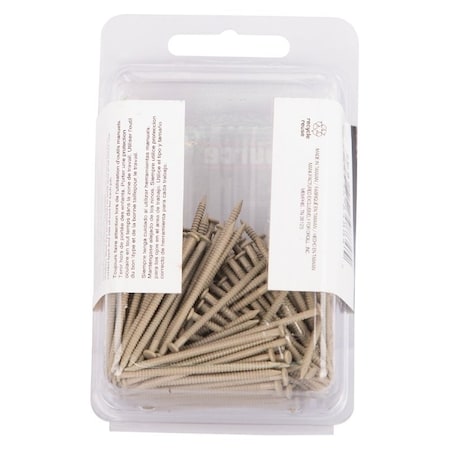 Prosource Panel Nail, 15D, 1-5/8 in L, Steel, Painted, Flat Head, Ring Shank, Tan, 171 lb NTP-085-PS