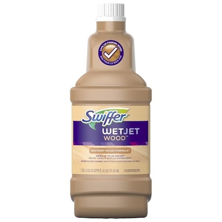 Swiffer WetJet Wood Floor Cleaner Solution Refill, 1.25 L Bottle, Liquid, Fresh, Clear 77133