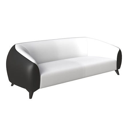 Leisuremod Opula Modern 3-Seater Vegan Leather Sofa, Solid Wood Frame OS74BLW