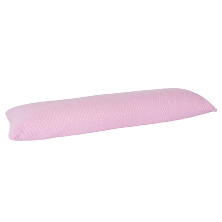 Lavish Home Memory Foam Body Pillow for Side Sleepers, Back Pain, Pregnant Women, Aching Legs and Knees, Pink 82-TEX1000