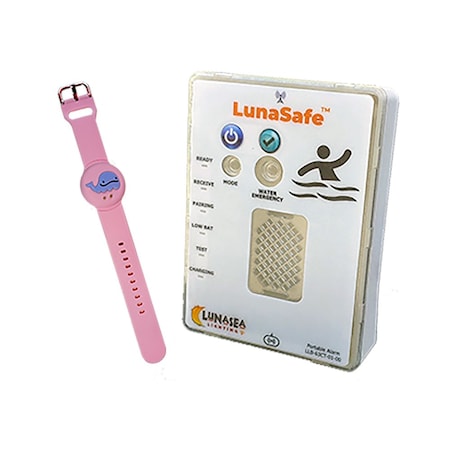 Lunasea Lighting Lunasea Water Activated RF Transmitter w/Rechargeable Alarm Receiver - Pink LLB-64PK-02-K2