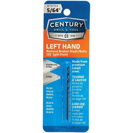 Century Drill & Tool 5/64'' Cobalt Steel Left Hand Drill Bit 74104
