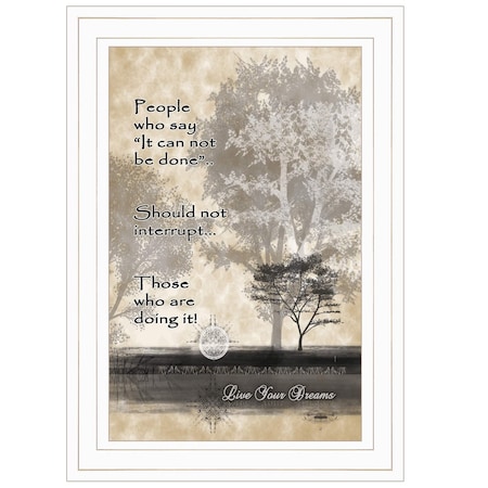 Homeroots Live Your Dreams White Framed Print Wall Art 406581