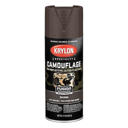 Krylon Spray Paint, Brown, Ultra-Flat, Solvent, 11 oz K04292777