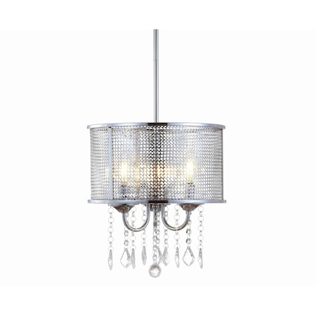 Jonathan Y Avah 13" Metal/Crystal Adjustable LED Drop Chandelier, Chrome JYL7465A