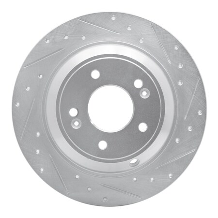 Dynamic Friction Co DFC Brake Rotor - Drilled and Slotted - Silver 631-21041R