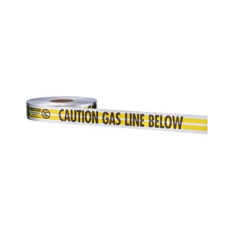 Empire Level CAUTION GAS LINE BURIED BELOW -Premium Detectable Yellow Utility Tape  2in x 1000ft 31-140