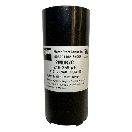 Dayton Motor Start Capacitor, Round 2MDR7