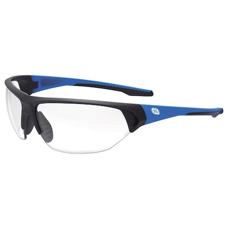 General Electric 06 Series Anti-Fog Impact-Resistant Safety Glasses Clear Lens Black/Blue Frame 1 pk GE206CAF