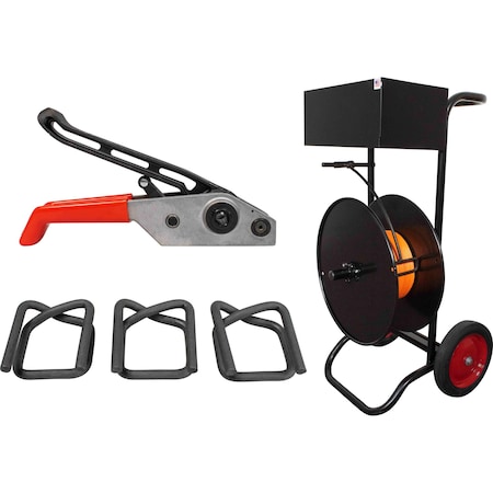 Encore Packaging Woven Polyester Strapping Kit for 3/4in, Heavy Duty with 3in Core ID CS34KO3-3