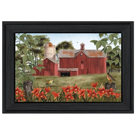 Homeroots Summer Days 1 Black Framed Print Wall Art 406293