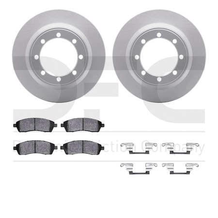 Dynamic Friction Co DFC GEOSPEC Coated Rotor- Heavy Duty Brake Pad includes Hardware 4412-54023