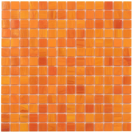 Apollo Tile Dune 12 in. x 12 in. Glossy Fire Orange Glass Mosaic Wall and Floor Tile 20 sq. ft./case, 10PK APLSA88OR803A
