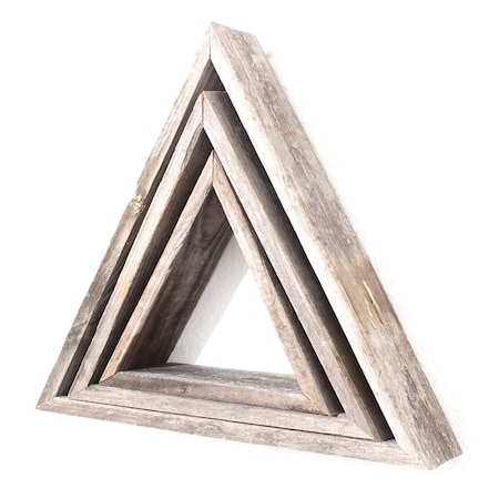 Homeroots Set of Three Gray Wood Square Hanging Dimensional Sculpture, 3PK 380356