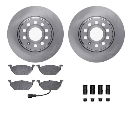 Dynamic Friction Co DFC Rotors with EURO 5000 Ceramic Brake Pads includes Hardware 6612-74169