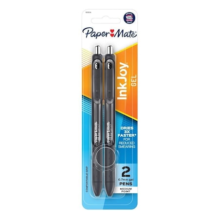 Paper Mate InkJoy Pen, Retractable, 0.77 mm Tip, Medium Tip, Black Ink, Gel Ink, Ergonomic Grip 1951634