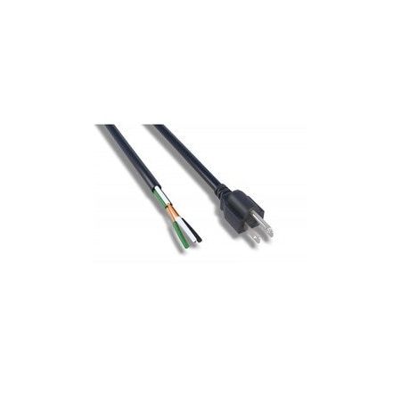 Cable Wholesale NEMA 5-15P to Standard ROJ Power Cord, Black, 18/3 (18AWG 3 Conductor) SJT, 10 Amp / 300 Volt,  10W1-10206