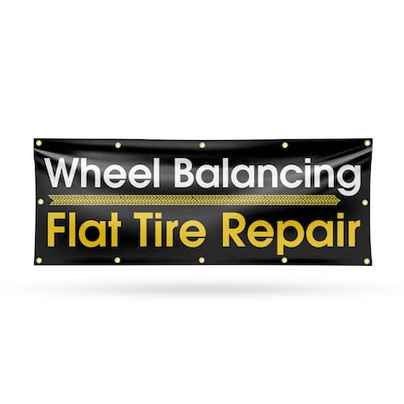 Signmission Wheel Balancing Flat Tire Repair, 48 Inch x 120 Inch, Vinyl Banner B-120-30941