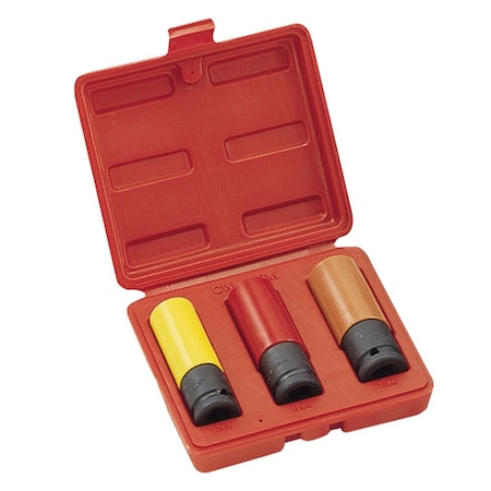 Genius Tools 3PC Metric Wheel Thin Wall Deep Impact Socket Set CW-403M