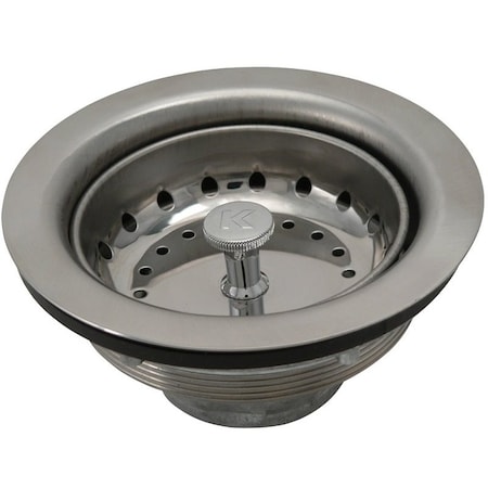 Plumb Pak Basket Strainer with Fixed Post, 438 in Dia, Stainless Steel, Chrome 1431SSTBX