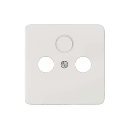 Siemens DELTA profil, Cover plate TV/RF/SAT 2 and 3 knockout holes titanium white 5TG1828-2